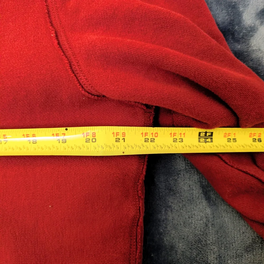 Vintage Abercrombie & Fitch Burgundy Hooded Sweatshirt Faux Fur Lining Rare. - Picture 6 of 9
